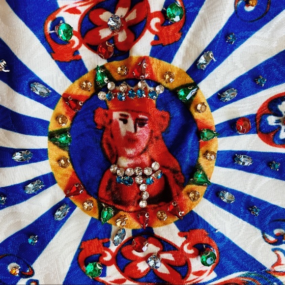 SOLD L’ATISTE Embellished Saint Designer Skirt - Picture 2 of 8